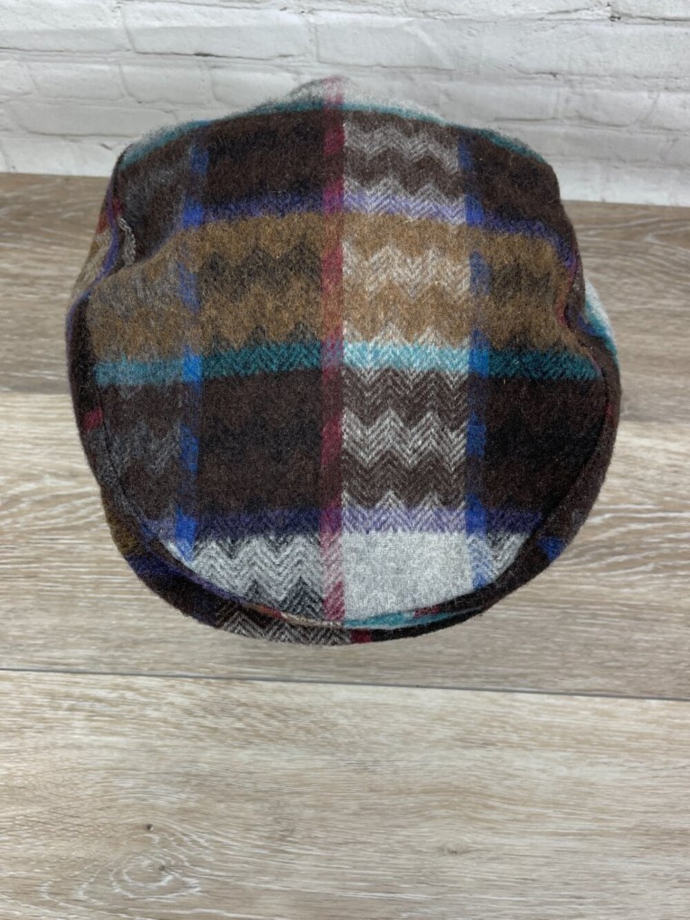 VINTAGE MADE IN THE U.S.A. AZTEC WAVE SCALLY NEWSBOY DRIVERS CAP / HAT SIZE XL - Picture 4 of 13